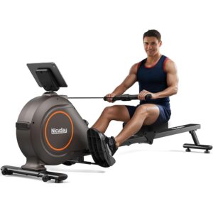 Niceday Magnetic Rowing Machine, Quiet Rowing Machines for Home with 350lb Weight Capacity, 16 Levels Adjustable Resistance, Foldable Rower with Tablet Holder, Bluetooth&App...