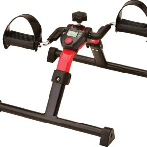 NOVA Medical Products Pedal Exerciser with Digital Display Tracker, Foldable Hand and Foot Cycle Exerciser, Great for Home, Office or Travel, Red