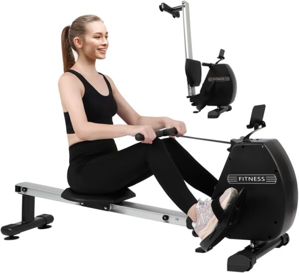 Panana Rower Machines for Home, Foldable Rowing Magnetic, Compact Fitness Equipment with Quiet Resistance 8 Levels, 300 lbs Weight Capacity, Phone Holder and Comfortable Seat...