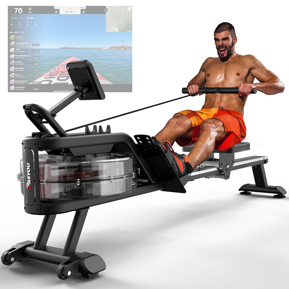 PASYOU Rowing Machines for Home - Row Machine for Cardio Training, Water Rowing Machines with Dedicated Monitor & Bluetooth, 350LBS Weight Capacity PASYOU Rowing Machines for Home - Row Machine for Cardio Training, Water Rowing Machines with Dedicated Monitor & Bluetooth, 350LBS Weight Capacity