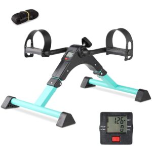 Pedal Exerciser - Portable Desk Cycle - Hand, Arm & Leg Exercise Peddling Machine - Low Impact, Adjustable Fitness Rehab Equipment for Seniors, Elderly - Folding Mini Stationary...