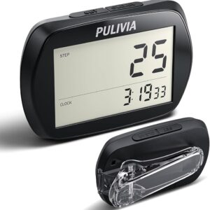 Pedometer for Walking 3D Step Counter with Clock, Accurate Steps Tracker Portable Pedometer with Clip, Simple Pedometer Walking Step Counter