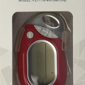 Pedusa PE-771 Tri-Axis Multi-Function Pocket Pedometer (Red with Holster/Belt Clip)