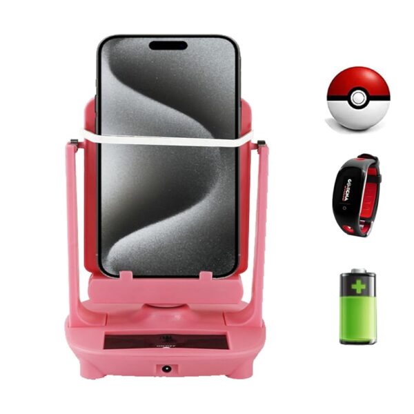 Phone Swing Step Counter Pedometer Compatible with Go Poke Ball Plus,Cellphone Accessories with USB Cable HIgh Silent Version for Walking (Supports 2 Phones Below 7.2 inches)