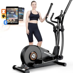 pooboo Elliptical Machine, Elliptical Exercise Machine with 16-Level Resistance&Hyper-Quiet Magnetic Driving System, Elliptical Machine for Home with LCD Monitor&15.5IN Stride,...