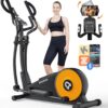 pooboo Elliptical Machine, Elliptical Exercise Machine with 16-Level Resistance&Hyper-Quiet Magnetic Driving System, Elliptical Machine for Home with LCD Monitor&15.5IN Stride,...