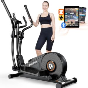 pooboo Elliptical Machine, Elliptical Exercise Machine with16-Level Resistance & Hyper-Quiet Magnetic Driving System, Elliptical Machine for Home with LCD Monitor&15.5IN Stride,...