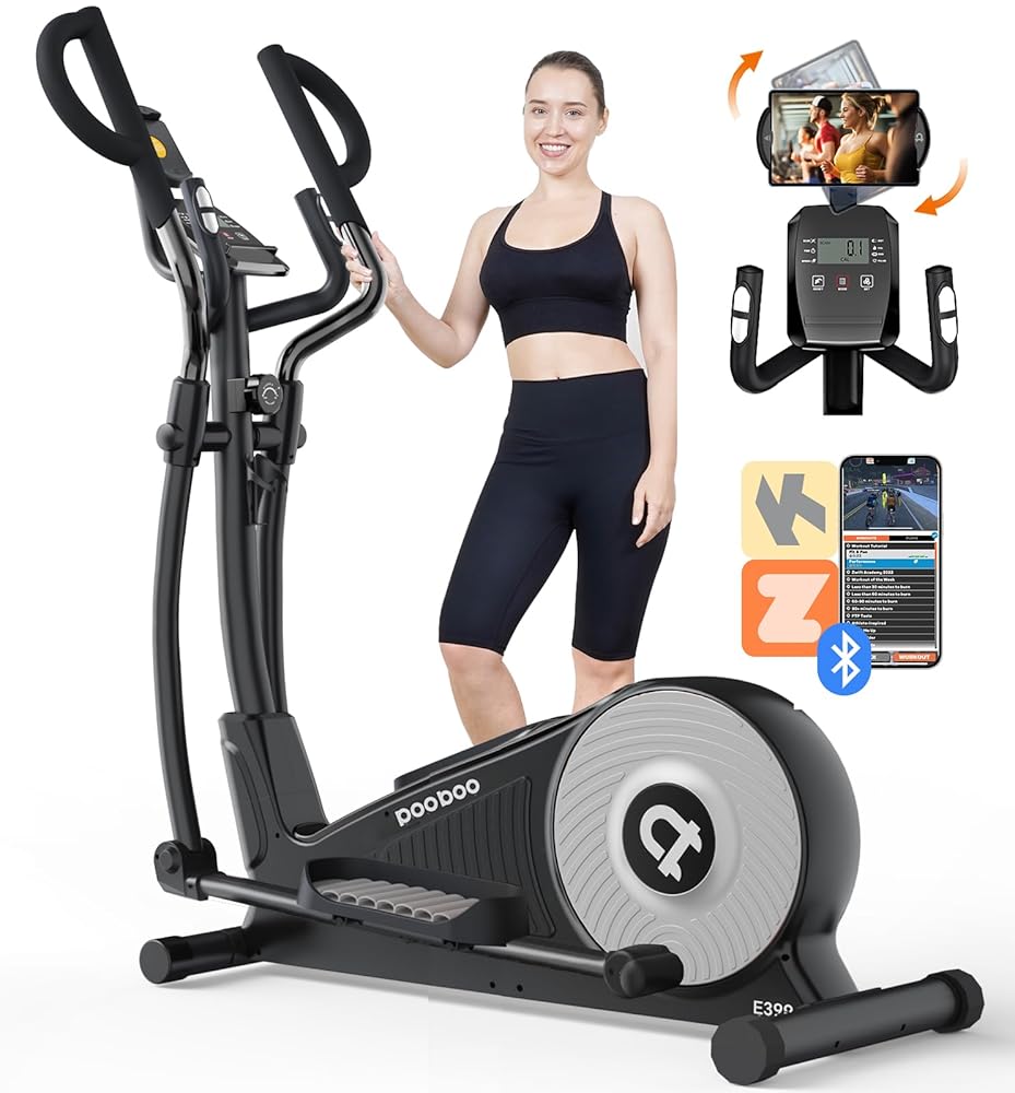 pooboo Elliptical Machine, Elliptical Machines for Home Use with Hyper-Quiet Magnetic Driving System, 16-Level Adjustable Resistance, with LCD Monitor & Rotatable Tablet Stand,... pooboo Elliptical Machine, Elliptical Machines for Home Use with Hyper-Quiet Magnetic Driving System, 16-Level Adjustable Resistance, with LCD Monitor & Rotatable Tablet Stand,...