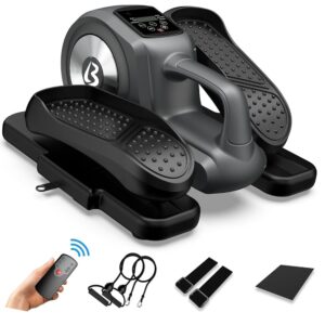 pooboo Under Desk Elliptical Machine, Ellipse Leg Exerciser for Seniors Fully Assembled, Portable & Quiet Electric Seated Pedal Exerciser with Remote Control & LCD Display Monitor