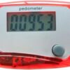 Portable Counter Mini Digital LCD Pedometer Sports Walking Running Step Counter Meter Walking Distance Miles, Daily Target Monitor, Exercise Time, Calorie Counter Red