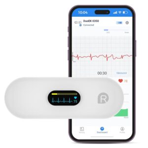 Portable Heart Rate Monitor, Wireless Home Use Heart Rhythm Tracker, Heart Monitoring Devices,Smartphone App Compatible with iOS/Android
