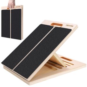 Portable Slant Board for Calf Stretching, Adjustable Wooden Calf Stretcher Incline Board, Calf Stretch Board for Squats Leg Knees Heel Ankle Stretching
