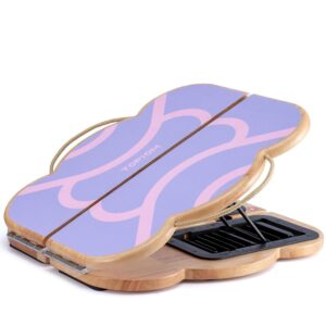 Portable Wooden Slant Board for Calf Stretching, Foldable Stretch Squats Calf Stretcher, 9 Angles Adjustable Pilates Physical Therapy Equipment Incline Board and Calf Stretcher...