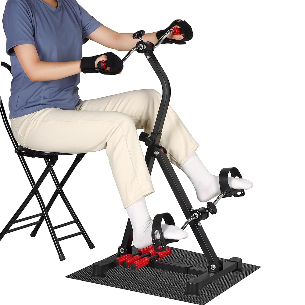 REAQER Pedal Exerciser Bike Hand Arm Leg and Knee Stroke Recovery Equipment for Seniors, Elderly physical therapy sit exercise REAQER Pedal Exerciser Bike Hand Arm Leg and Knee Stroke Recovery Equipment for Seniors, Elderly physical therapy sit exercise