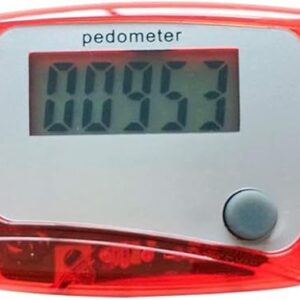 Red Portable Counter Mini Digital LCD Pedometer Sports Walking Running Step Counter Meter Walking Distance Miles, Calorie Counter, Daily Target Monitor, Exercise Time