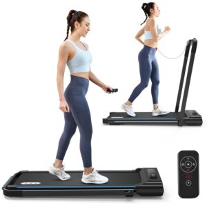 REDLIRO Under Desk Treadmill 2 in 1 Walking Pad, Portable, Folding, Electric, Motorized, Walking and Jogging Machine with Remote Control for Home and Office Workout