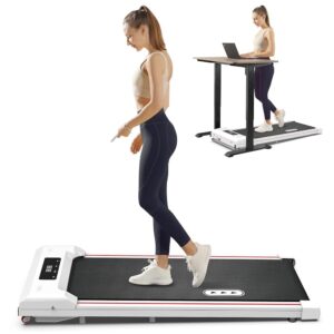 REDLIRO Walking Pad Treadmill, Under Desk Treadmill for Home Office, Mini Treadmills with 265lbs Capacity, Portable Compact Jogging Machine with Remote Control, Installation-Free