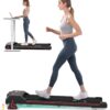 Redliro Walking Pad with Incline Under Desk Treadmill, Portable Compact Installation-Free Treadmills for Home Office with 265lbs Capacity, Small Jogging Machine with Remote Control