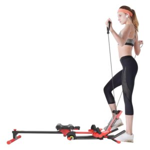 Rowing Machine, 264.55 lbs Capacity Foldable Rowing Exercise Machine Home Rower Machine with LED Display, Portable Rowing Machine for Home Indoor Rowing Machine, 59.05 * 16.92 *...
