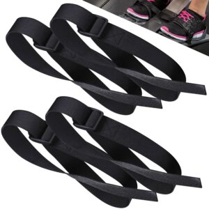 Rowing Machine Adjustable Foot Straps Compatible with Concept 2 Rower Fitness, 4 Pack Rowing Machine Replacement Foot Straps Reusable Straps