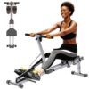 Rowing Machine, Compact Adjustable Rowing Machine 12 Levels of Complete Body Workout Resistance for Home, Low-Impact