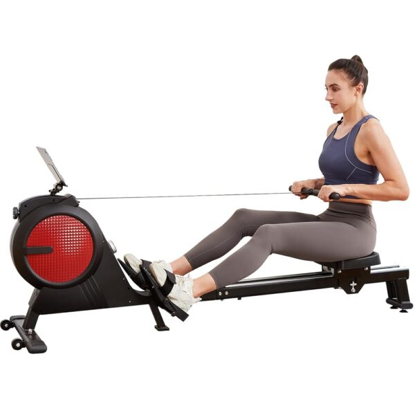 Rowing Machine,Magnetic Rowing Machine for Home,Dual Slide Rail with 350 LB Weight Capacity,32 Levels of Quiet Resistance,App Supported