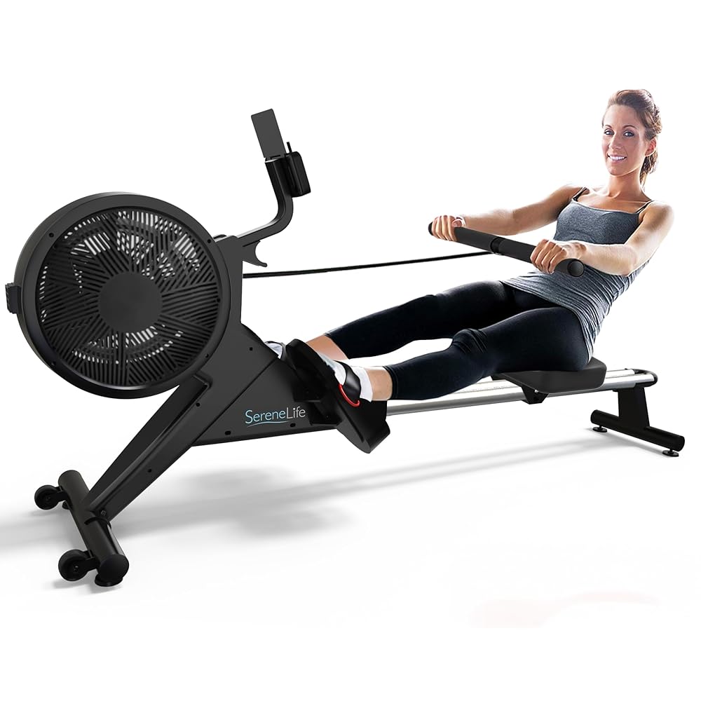 SereneLife Smart Rowing Machine-Home Machine with Smartphone Fitness Monitoring App, Magnetic Row Machine for Gym or Home Use, 16 Levels Resistance SereneLife Smart Rowing Machine-Home Machine with Smartphone Fitness Monitoring App, Magnetic Row Machine for Gym or Home Use, 16 Levels Resistance