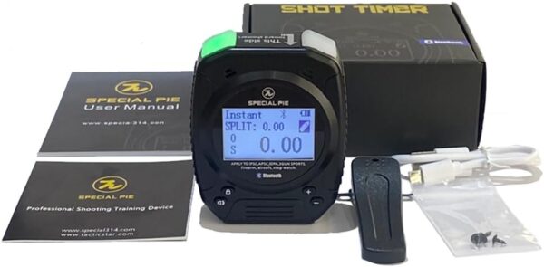 Shooting Timer, Shot Timer for Shooting, Best Battery Life, Adjustable Sensitivty and beep Level, Graphical Guide and Indicator Light Guide (Black)