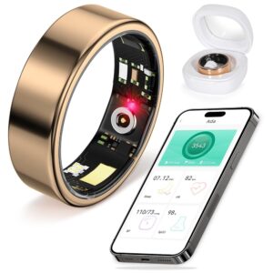 Smart Ring Fitness Tracker Ring for Men Women - Health Sleep Heart Rate Step Blood Oxygen Blood Pressure Tracker, IP68, Remote Photography, Utra Battery Life, Family Care (10#...