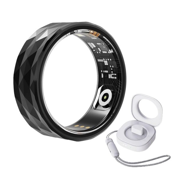 Smart Ring Health Tracker, Diamond Pattern Ring, Anillo Inteligente Para Hombre, Health Rings for Women & Men, Long Lasting Batteries Sleep Ring, Waterproof Fitness Sleep...