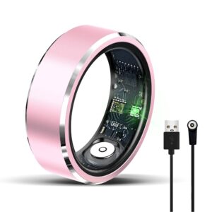 Smart Ring, No APP Subscription Fitness Tracker Ring for Men/Women Ultimate Gesture-Controlled Wearable with Health Monitoring & Fitness Tracking Smart Rings (Pink, 8#)