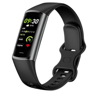Smart Sports Bracelet, Health Monitor, Fitness Tracker, Activity Tracker with Heart Rate, Sleep Quality Monitoring, Oxygen Blood Pressure Pedometer, IP67 Waterproof (Black)