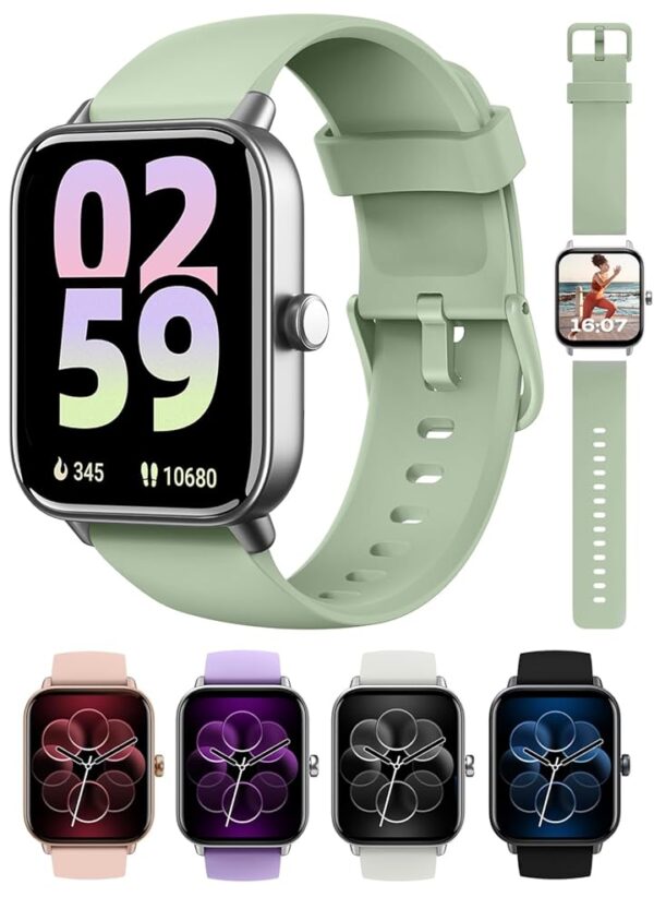 Smart Watch, Compatible with iPhone 9.0 or Above and Android 6.0 or Above, 45mm Men's and Women's Watch, Smartwatch Fitness Tracker, Fits Wrists 5.8-8.7 Inches (160-230mm),...