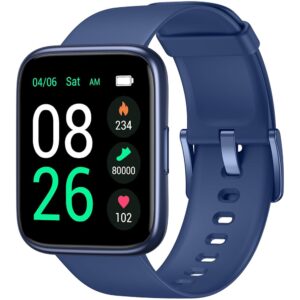 Smart Watch, Fitness Tracker Watch with 45 mm Touchscreen, Heart Rate Monitor, Blood Oxygen, Sleep Tracking Fitness Watch IP68 Waterproof Smartwatch for Women Men Compatible...
