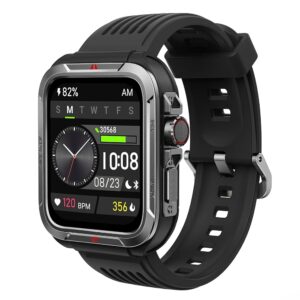Smart Watch with Answer/Make Calls, Metal Frame 1.8" Alexa Built-in Fitness Tracker with IP68 Waterproof/100+ Sports Modes/Heart Rate/SpO2/Stress/Sleep Monitor for Men/Women for...