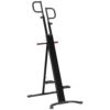 Soozier Foldable Vertical Climber Exercise Machine, Height Adjustable Climbing Machine, Stair Stepper with LCD Monitor and Transport Wheels for Full Body Workout, Black