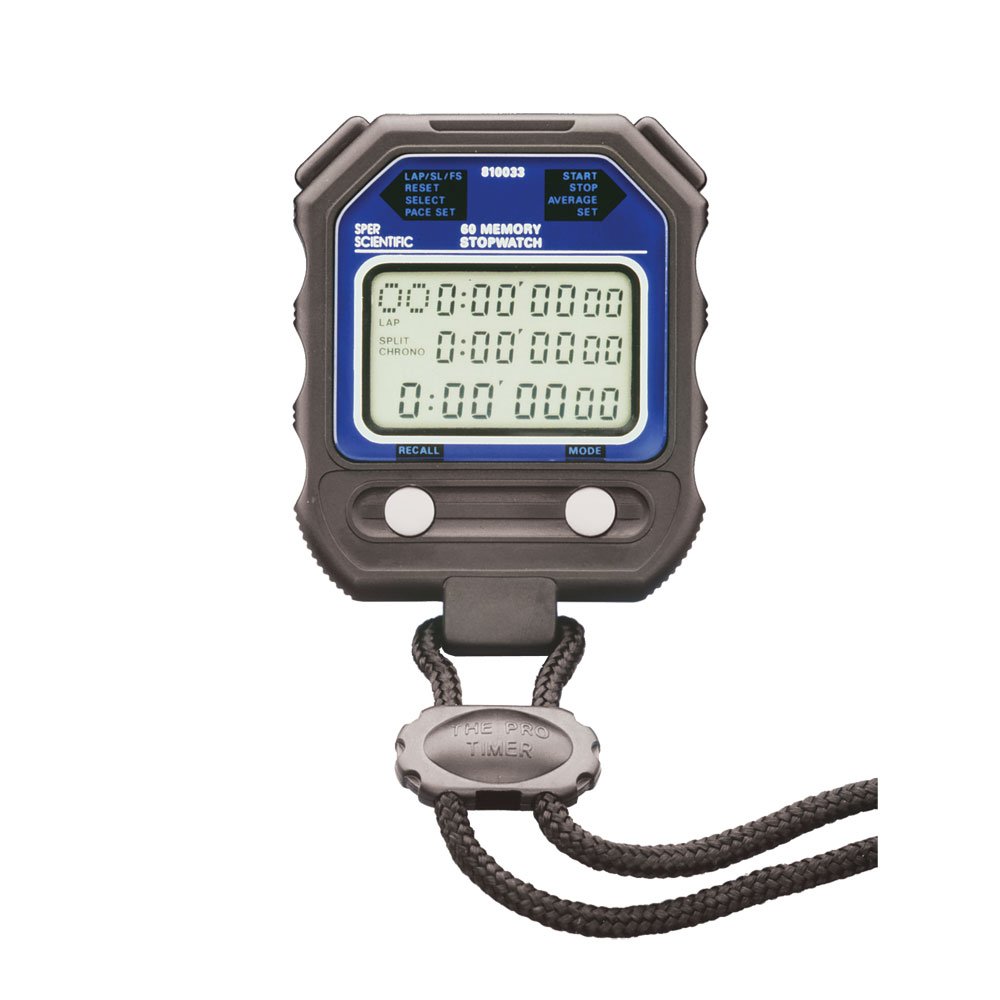 Sper Scientific 810033 60 Memory Digital Stopwatch, Water Resistant Sper Scientific 810033 60 Memory Digital Stopwatch, Water Resistant
