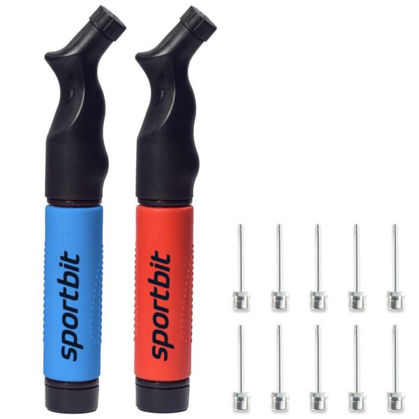 SPORTBIT Ball Pump for Sports Balls - Push & Pull Inflating System - Hand Pump for All Exercise Balls - Volleyball Pump, Basketball Inflator, Football & Soccer Ball Air Pump -...