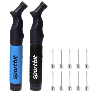 SPORTBIT Ball Pump for Sports Balls - Push & Pull Inflating System - Hand Pump for All Exercise Balls - Volleyball Pump, Basketball Inflator, Football & Soccer Ball Air Pump -...