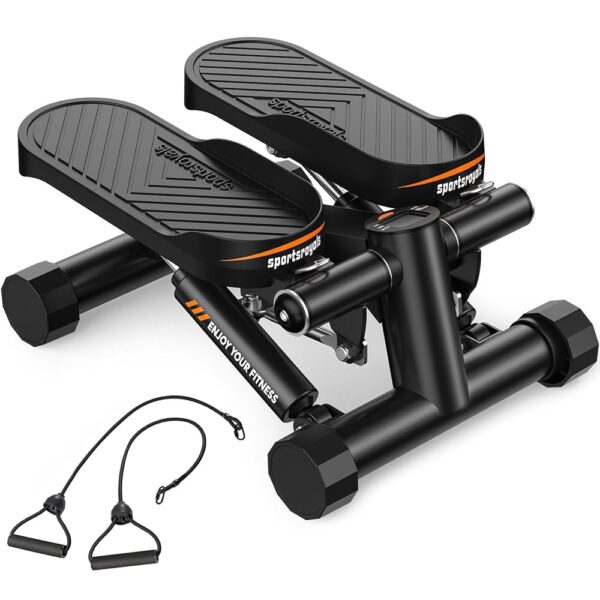 Sportsroyals Stair Stepper for Exercises-Twist/Mini Stepper with Resistance Bands and 330lbs Weight Capacity