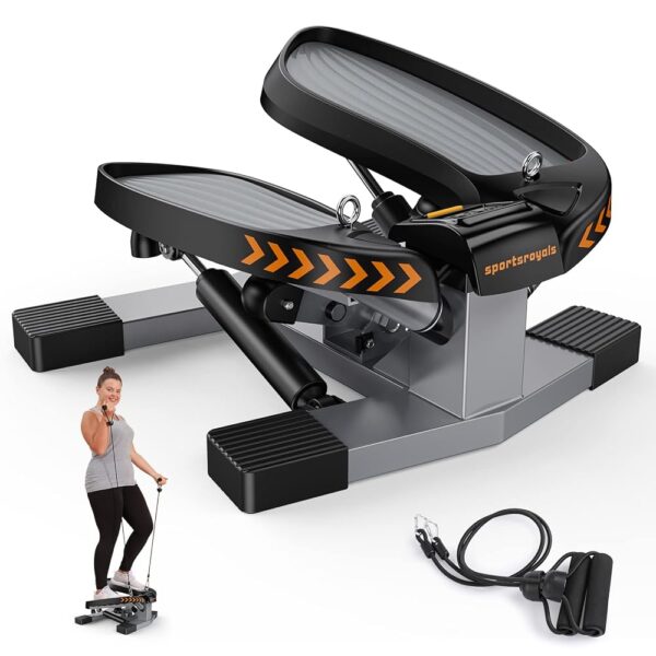 Sportsroyals Twist Stepper, Stair Stepper for Exercises-Mini Stepper with Resistance Bands and 400lbs Weight Capacity