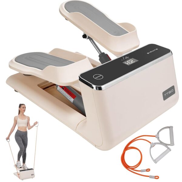 Stepper for Exercise at Home, Mini Stair Steppers with Resistabnce Band for Fitness, Foot Step Machines Hydraulic Workout 400 LBS Large Capacity with LCD Monitor, Portable Leg...