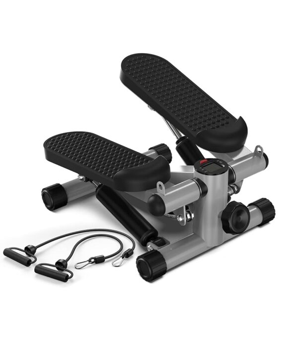 Steppers for Exercise, Adjustable Height Mini Stepper with Resistance Bands, Stair Stepper with 330LBS Loading Capacity, Quiet Hydraulic Fitness Steppers with LCD Monitor