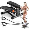 Steppers for Exercise at Home,Adjustable Height Mini Stepper with Resistance Bands,Stair Stepper with 350lbs Loading Capacity,Twist Stepper for Full Body Workout (Included Mat)