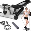 Steppers for Exercise at Home, Double Hydraulic Cylinder, 3D Particle Non-Slip Design, Silent Shock Pad, Twist Stepper with Resistance Bands, LCD Display, Mini Stepper with...