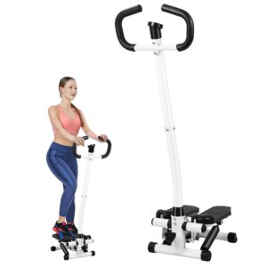 Steppers for Exercise at Home, Fitness Smart Twist Stair Stepper Machine with Handlebar, Stepper Machine Home Workout Equipment, Space Saving Stair Climber