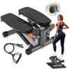 Steppers for Exercise at Home, Mini Stair Stepper with Resistance Bands,Adjustable Height Twist Stepper with 350lbs Loading Capacity, Exercise Equipment for Full Body Workout...