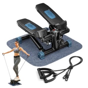 Steppers for Exercise at Home, Mini Stair Stepper with Resistance Bands with Quiet Design, Portable Fitness Stepper Equipment Machine for Full Body Workout, 330 lbs Loading...