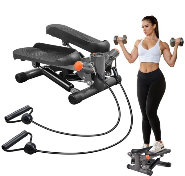 Steppers for Exercise at Home,Mini Stepper with Resistance Bands,Stair Stepper for Home,Stepper Machine with LCD Monitor，Stepper Machine for Full Body Workout