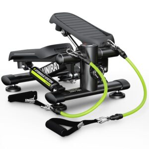 Steppers for Exercise at Home, Mini Stepper with Resistance Bands, Stair Stepper for Home Workout with 350LBS Capacity, Stepper Machine Hydraulic Cardio Equipment with LCD Monitor